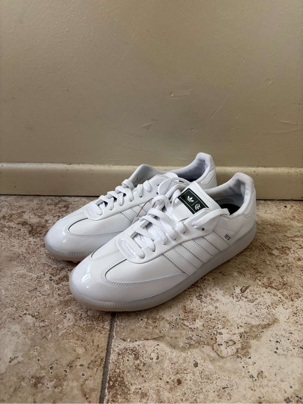 New adidas SAMBA GOLF QUIET GOLF FTWWHT/BASGRN/OWHITE JP6885 Size 9.5